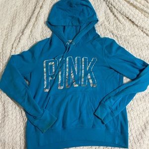 PINK Victoria’s Secret Turquoise Hoodie L
